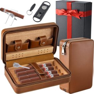 Estuche humidor con herramientas (marrón)