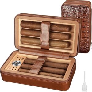 Travel humidor case for approximately 6 cigars